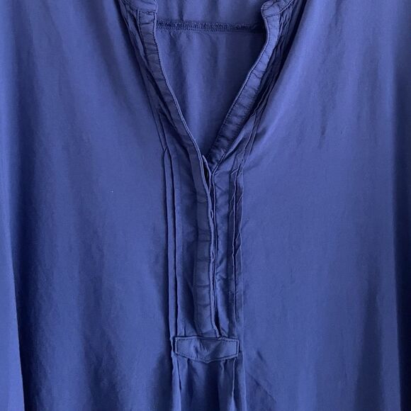 Old Navy Blue Tunic Top Size XL Long Sleeve Lightweight Split Neck Comfy Casual - Picture 3 of 10